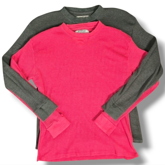 BIG BALL SPORTS | BUNDLE OF 2 COTTON BLEND CREW NECK LONG SLEEVE THERMAL SHIRTS - Picture 1 of 13
